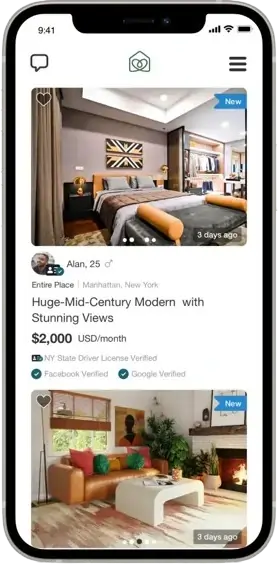 Room rental app preview